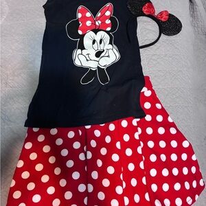 Disney Minnie Mouse Black and Red Tank Top